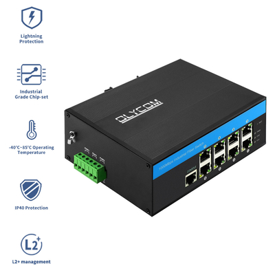 2 εύχρηστος διακόπτης 48v 8 λιμένας Gigabit 802.3af σημείου εισόδου Ethernet στρώματος/σε 240w