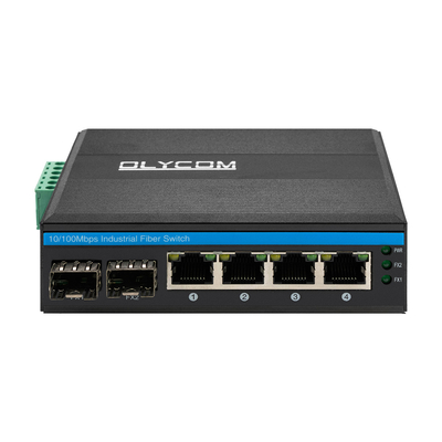 Rohs μη διαχειριζόμενος Poe Ethernet Switch 2 Fiber Port 4 Rj45 Network Din Rail