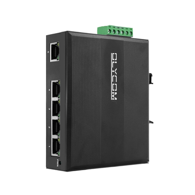 Gigabit Industrial 5 Port POE Fiber Switch 4 Port Unmanaged PoE Switch Din Rail Εγκατάσταση