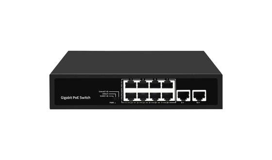 Δίκτυο μη διαχειριζόμενο 10 θύρες Gigabit Desktop POE Switch με 8 θύρες Poe DC52V Υποστήριξη εισόδου Af/at