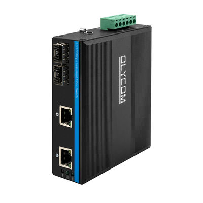 Βιομηχανικός διακόπτης 2 δικτύων CE 10/100Mbps λιμένας SFP και λιμένας 2 Ethernet