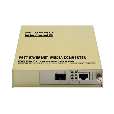Μετατροπέας μέσων ραφιών αυλακώσεων SFP, ενιαία ίνα τρόπου 1310nm στο μετατροπέα Ethernet