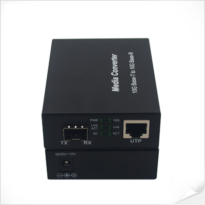 1000M 2.5G 5G 10G RJ45 στον αυτόματο αισθαμένος Ethernet μετατροπέα 12VDC MEDIA SFP+
