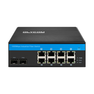 Ποιότητα  48VDC DIN Rail Mounting Industrial Unmanaged POE Switch 8 Gigabit RJ45 Ports εργοστάσιο