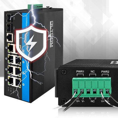 8 Port Industrial Managed PoE Switch 2.5G Ring Fiber 240W Προϋπολογισμός Δίκτυο Gigabit DC48V εισροή