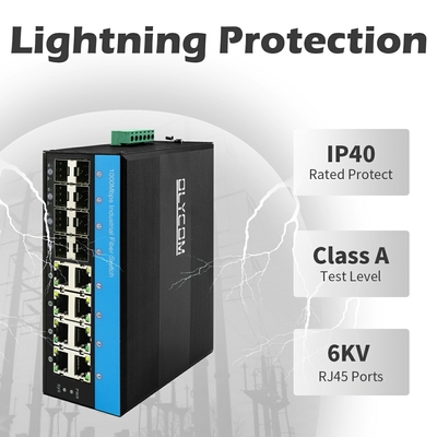 8 Port PoE Managed Switch 8 SFP 2.5G Fiber ERPS Ring L2 Διαχειρίσιμη εξωτερική χρήση