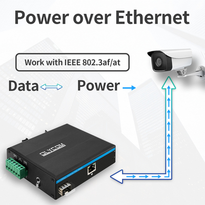 Βιομηχανικός μετατροπέας 1 μέσων Ethernet ινών σημείου εισόδου ίνα σε 1 UTP για τη κάμερα IP