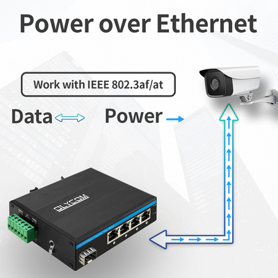 Διακόπτης PoE SFP 5 θυρών Gigabit Network PoE/PoE+ 120W Budget DC48V Fanless CE FCC