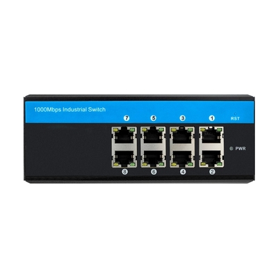 Βιομηχανική 8 θύρα Gigabit Network POE Switch μη διαχειριζόμενη DC48V εισροή εξόδου 240W