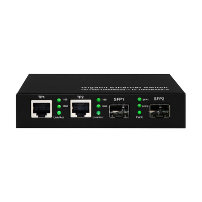 Εμπορικός διακόπτης οπτικών ινών Ethernet 4 θυρών Sfp Unmanaged Gigabit