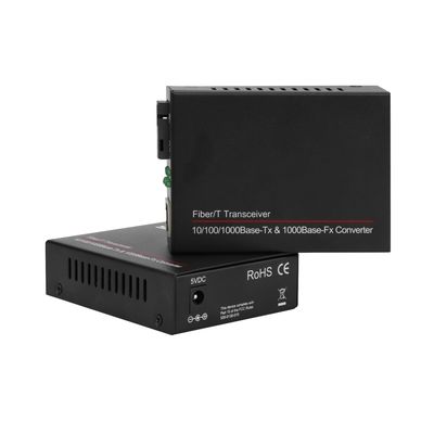 Μετατροπέας πολυμέσων Mini Single Core 100/1000M Unmanaged Single Mode Μαύρο CE DC5V