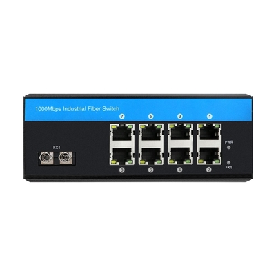 8 λιμάνια βιομηχανικό διακόπτη δικτύου Gigabit μη διαχειριζόμενο ST Fiber Single Mode 30Km DC24V