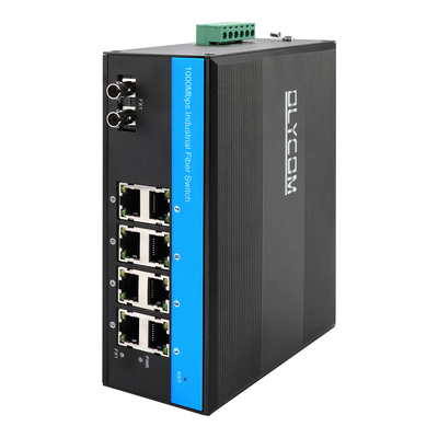 8 λιμάνια βιομηχανικό διακόπτη δικτύου Gigabit μη διαχειριζόμενο ST Fiber Single Mode 30Km DC24V