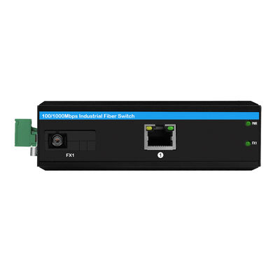 Βιομηχανικός Gigabit PoE Media Converter 30W DC48V Ασύρματο Ανθεκτικό Μεταλλικό Κέλυφος