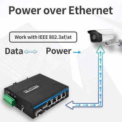 6 βιομηχανικός Ethernet PoE+ λιμένων πλήρης cOem προϋπολογισμών ραγών 120W διακοπτών DIN ινών σημείου εισόδου Gigabit