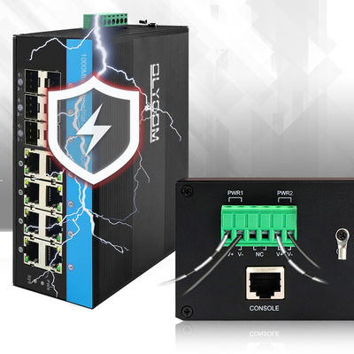 2.5G L2 Διαχειριζόμενος διακόπτης 8 θύρες PoE 240W Βιομηχανικό δίκτυο ERPS MSTP Ring Din Rail CE