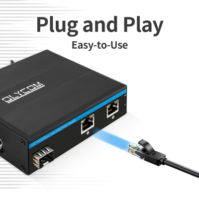 3 θύρες Σύνδεσμος Gigabit Ethernet Επικοινωνία σκληρυμένη 100/1000M ίνες διπλή είσοδος 24V
