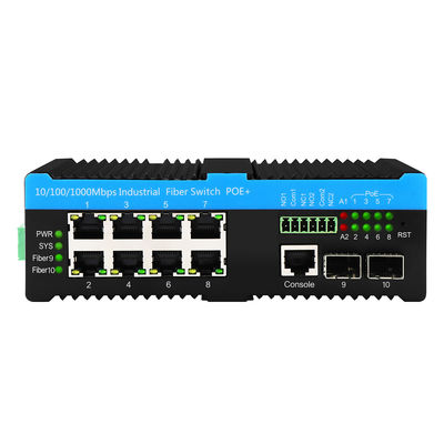 Gigabit 802.3bt PoE Διαχειριζόμενο 8 Port Switch 2.5G Fiber Web L2 Διαχειριζόμενο χωρίς ανεμιστήρα 720W