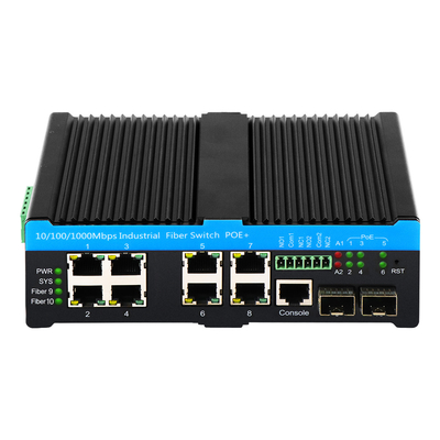 Gigabit L2 Διαχειριζόμενος 90W PoE Switch 10 Port με 2 Combo Ports Rugged 48V Active PoE