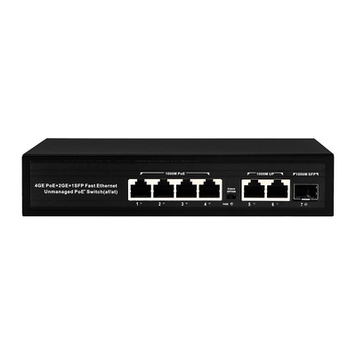 Δικτυακό διακόπτη Gigabit 4 Port POE χωρίς διαχείριση με 2 SFP/RJ45 100/1000M Uplink