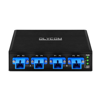 Διακόπτης οπτικής παράκαμψης 4 θυρών SC/UPC Connector Simplex 1310/1550nm DC24V DIN Rail CE