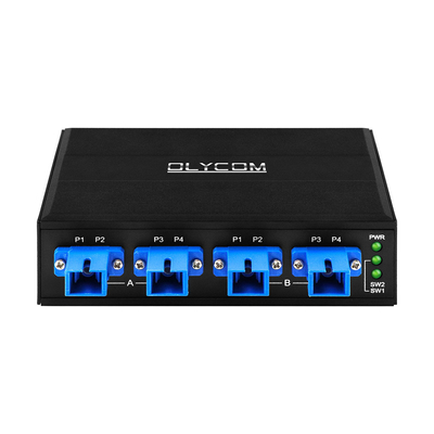 Διακόπτης οπτικής παράκαμψης 4 θυρών SC/UPC Connector Simplex 1310/1550nm DC24V DIN Rail CE