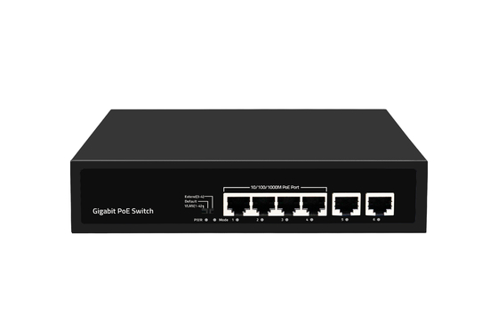 6 θύρες Gigabit DC52V 1.25A POE Ethernet Switch 12Gbps AC 100~240V