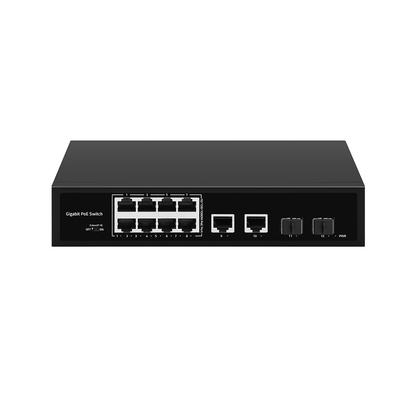 8 θύρες POE Gigabit Fiber Switch POE Watchdog με 4 θύρες SFP/RJ45 Uplink 120W