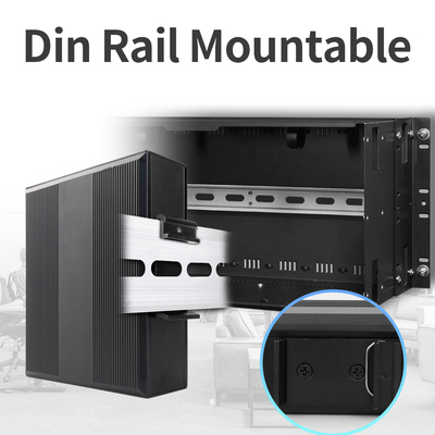 6 θύλακες Industrial Poe Switch μη διαχειριζόμενος 10/100M 2 ίνες 4 θύλακες Ethernet Switch