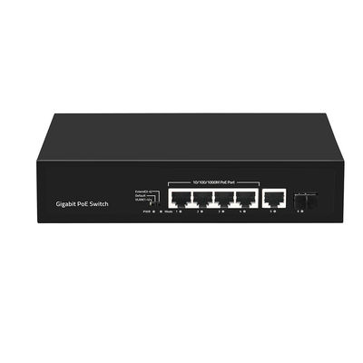 4 θυρών Gigabit Fiber Switch PoE Af/At 60W με 1 SFP/Copper Uplink Εμπορικής Βαθμίδας CE