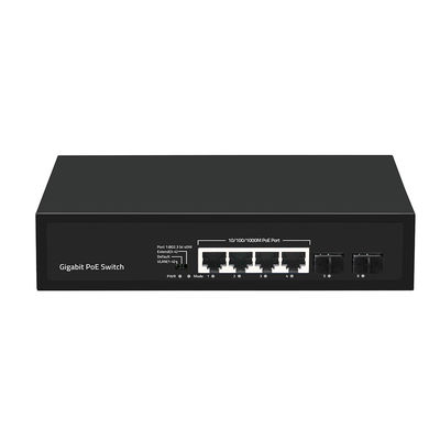 4 θύρες Gigabit PoE Switch 60W Budget SFP Fiber Unmanaged με επέκταση VLAN 250 μέτρων