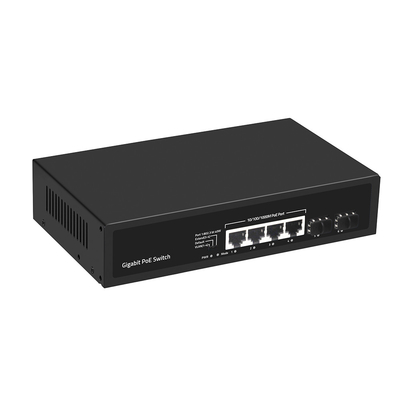 4 θύρες Gigabit PoE Switch 60W Budget SFP Fiber Unmanaged με επέκταση VLAN 250 μέτρων