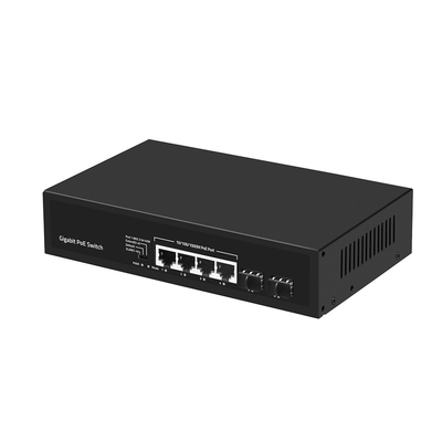 4 θύρες Gigabit PoE Switch 60W Budget SFP Fiber Unmanaged με επέκταση VLAN 250 μέτρων