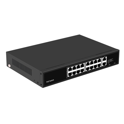 16 Port PoE Switch 10/100M Ethernet με 2 SFP/RJ45 Uplink για κάμερες CCTV 300W Budget