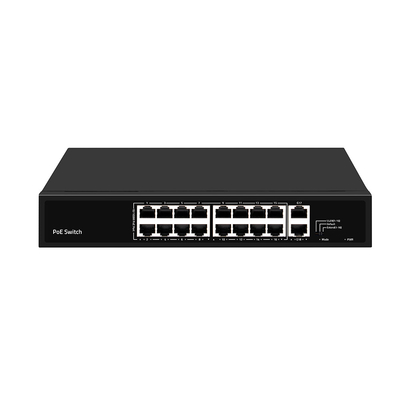 16 Port PoE Switch 10/100M Ethernet με 2 SFP/RJ45 Uplink για κάμερες CCTV 300W Budget