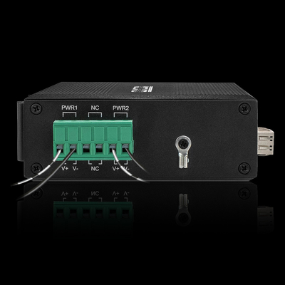 2 Port Industrial Network Switch Διπλή ισχύς 100/1000M Fiber Switch Din Rail Mounted