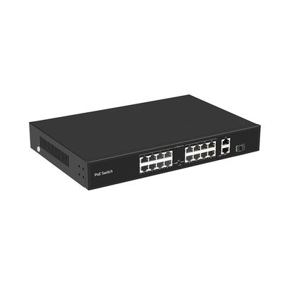 16 Θύρες PoE Switch 250-Μέτρα Απόσταση PoE 10/100M Υποστήριξη Λειτουργίας VLAN Προϋπολογισμός 300W CE