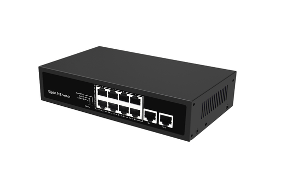 Δίκτυο μη διαχειριζόμενο 10 θύρες Gigabit Desktop POE Switch με 8 θύρες Poe AC100-240V