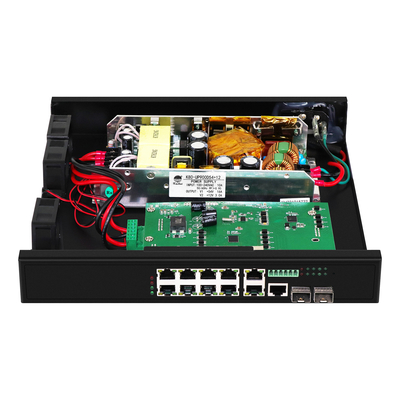 8 θύρες UPoE Rack Managed Switch 900W Προϋπολογισμός 220V Εισαγωγή 2.5G Φυτική Gigabit Ethernet
