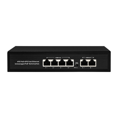 OEM ODM Γρήγορο Ethernet 10/100mbps 4 Port Poe Switch με 2 Uplink Port Network Switch