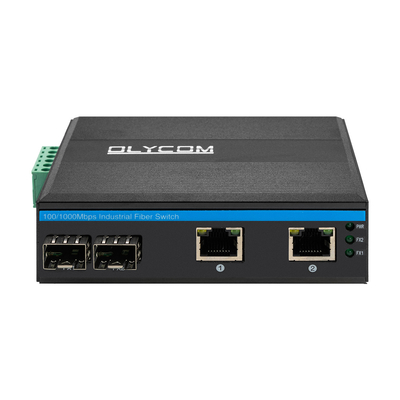 Μετακόμιση βιομηχανικού δικτύου Gigabit 100/1000M Fiber Ethernet Unmanaged Din Rail DC24V