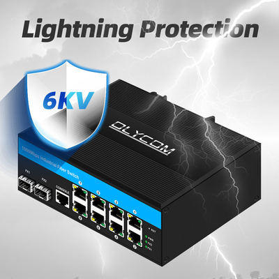 10port Gigabit 10/100/1000mbps L2 Διαχειριζόμενος διακόπτης POE με 2 Sfp για εξωτερικά