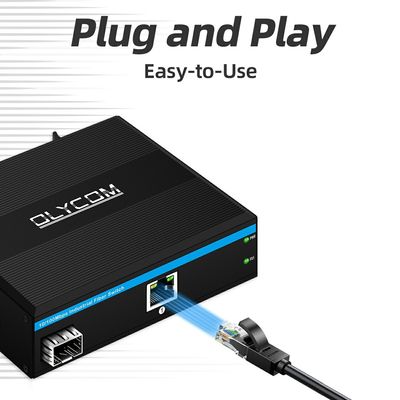 Μετατροπέας μέσων SFP Fiber 10 100Mbps μη διαχειριζόμενο DIN Rail Wall Mounted Small Case