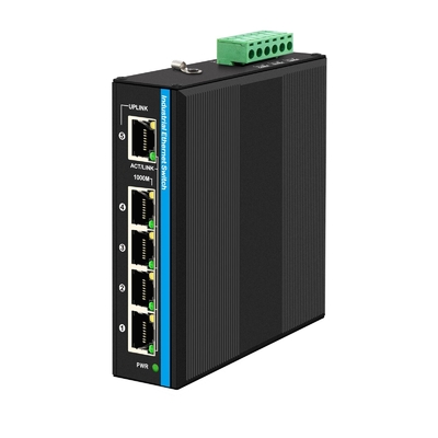 Μίνι 5 θύρες βιομηχανικός διακόπτης Ethernet 4 RJ45 θύρας σε 1 uplink RJ45 gigabit μη διαχειριζόμενος διακόπτης dc12v/24v εισόδου