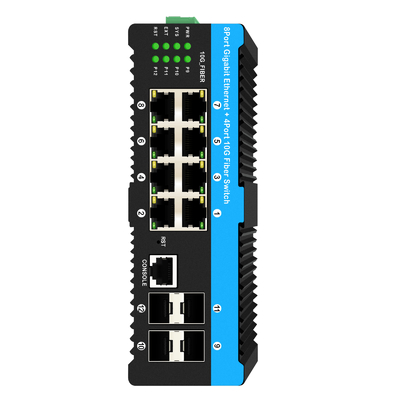 10G Fiber Industrial Managed PoE Switch Gigabit Ethernet 8 Port PoE 240W Τσιπ της Realtek