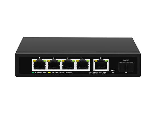 5 θύρες 2.5G Ethernet Switch 10G Fiber Uplink μη διαχειριζόμενο αυτόματο ανίχνευση ταχύτητας δικτύου CE