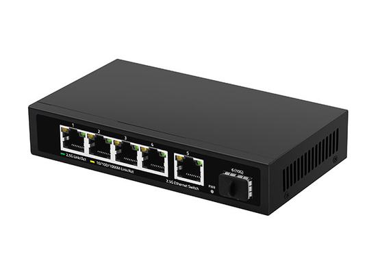 5 θύρες 2.5G Ethernet Switch 10G Fiber Uplink μη διαχειριζόμενη ταχύτητα δικτύου αυτόματης ανίχνευσης