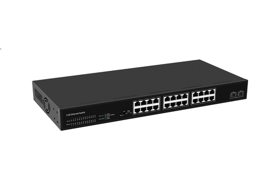 24 Port Network Switch 100M/1G/2.5G Ethernet 1G/2.5G/10G Fiber μη διαχειριζόμενη με FAN