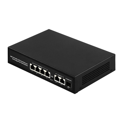6 θύρες Plug and Play POE Switch 48V με 1000Mbps Θύρες IEEE 802.3 af/at Ethernet switch Κατάλληλο για POE IP κάμερα