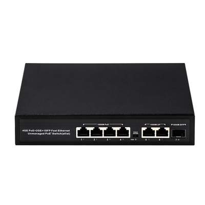 6 θύρες Plug and Play POE Switch 48V με 1000Mbps Θύρες IEEE 802.3 af/at Ethernet switch Κατάλληλο για POE IP κάμερα